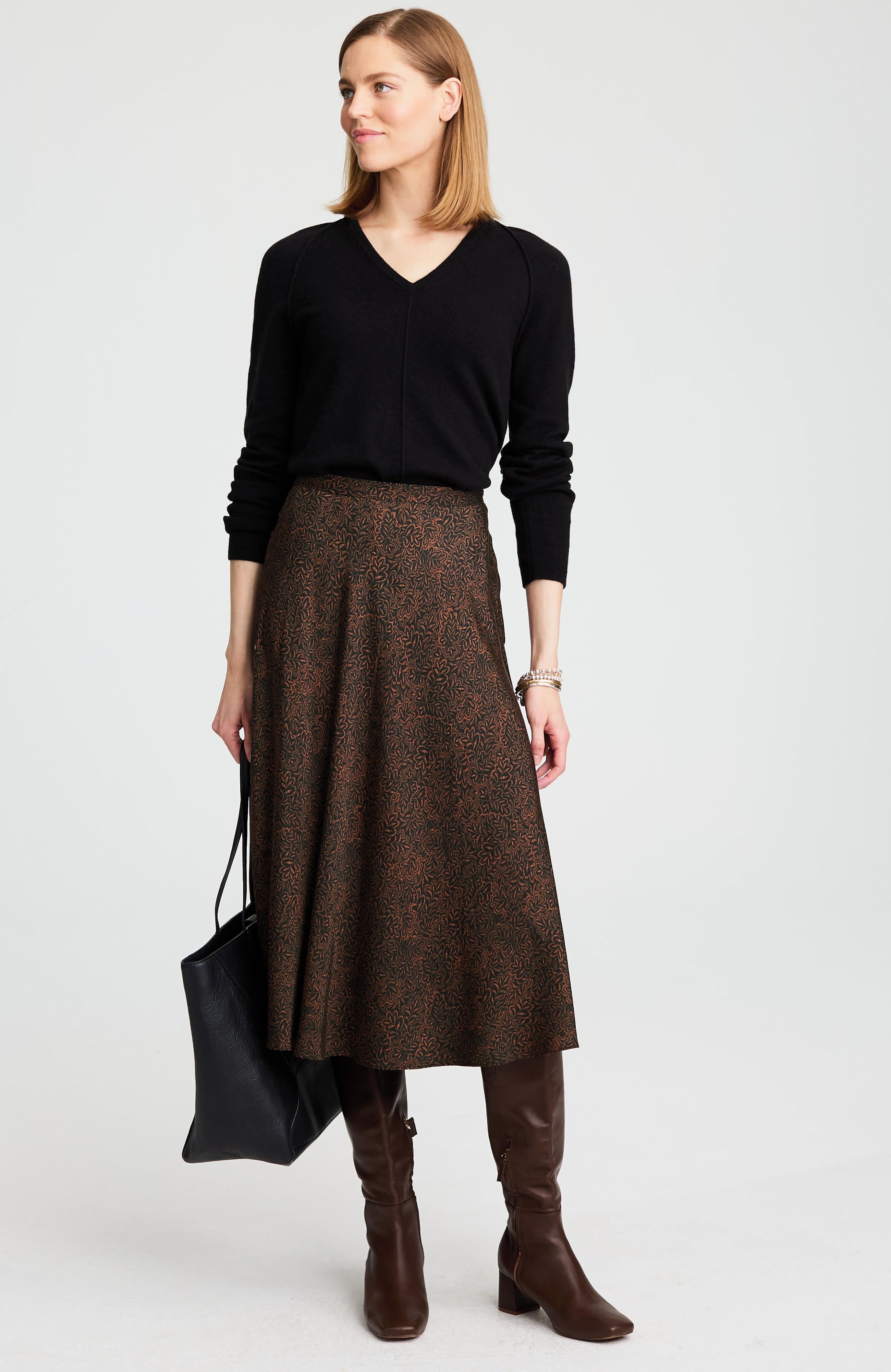 silky a-line midi skirt