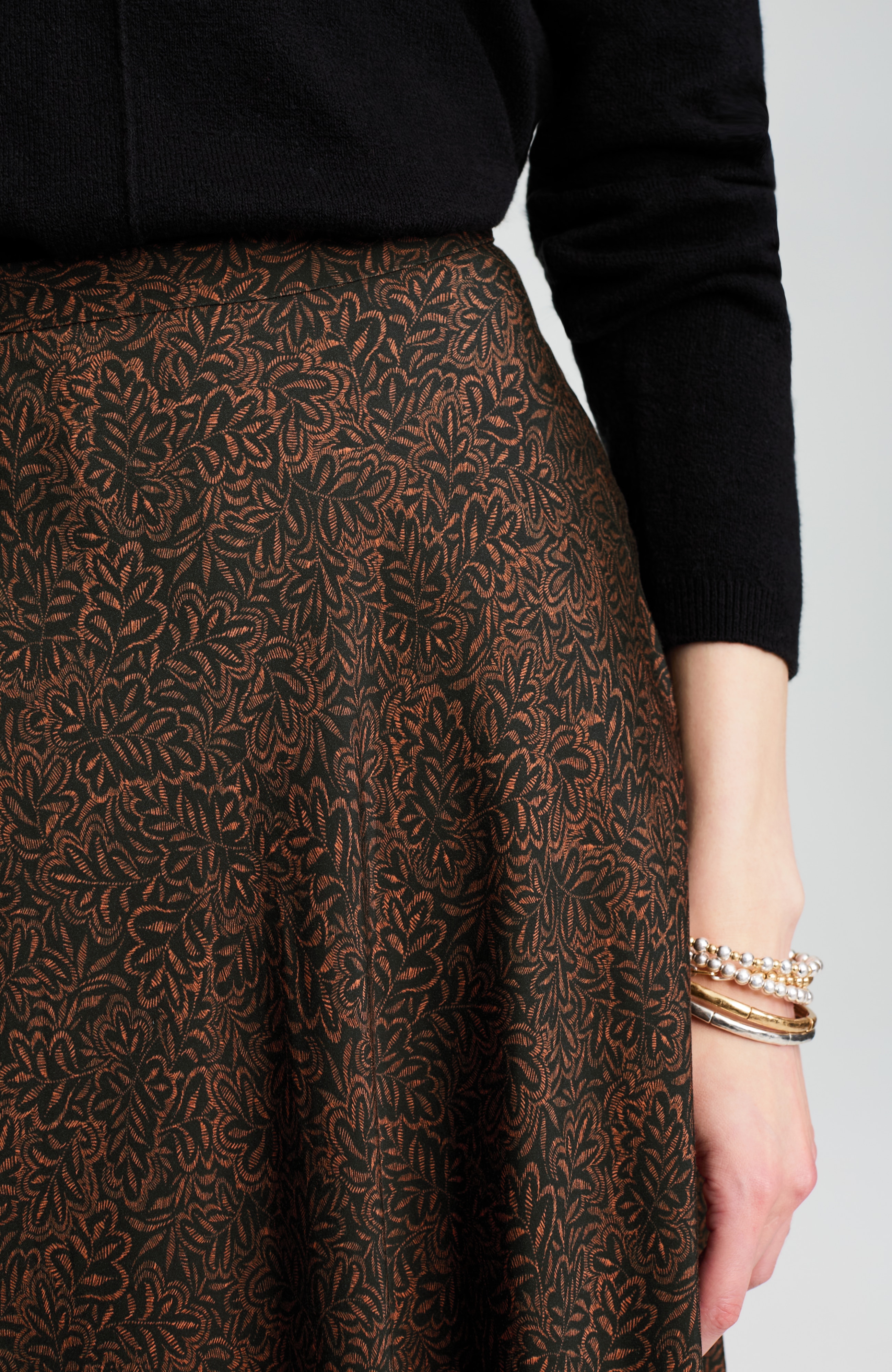 silky a-line midi skirt