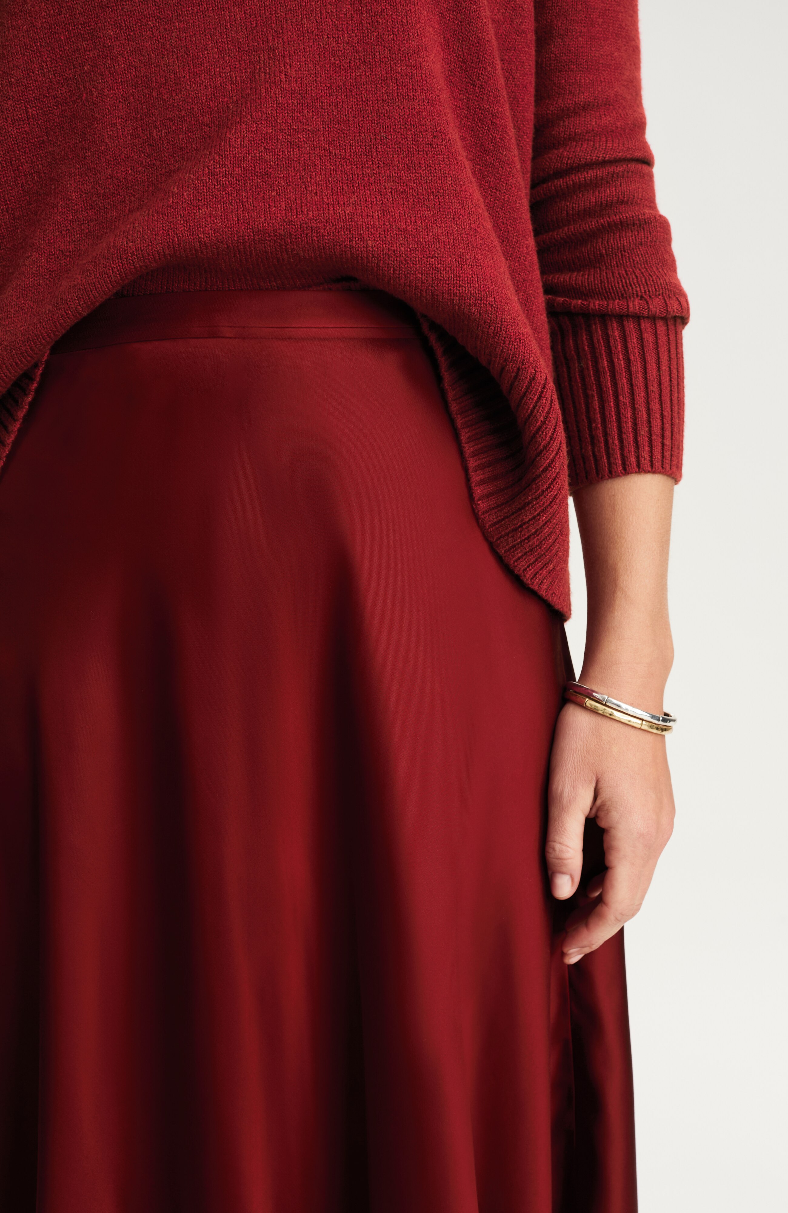 Silky A-Line Midi Skirt | JJill