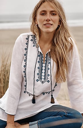 Image for Linen Embroidered Tunic