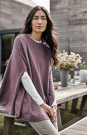 Image for Sweater-Knit Cape Poncho