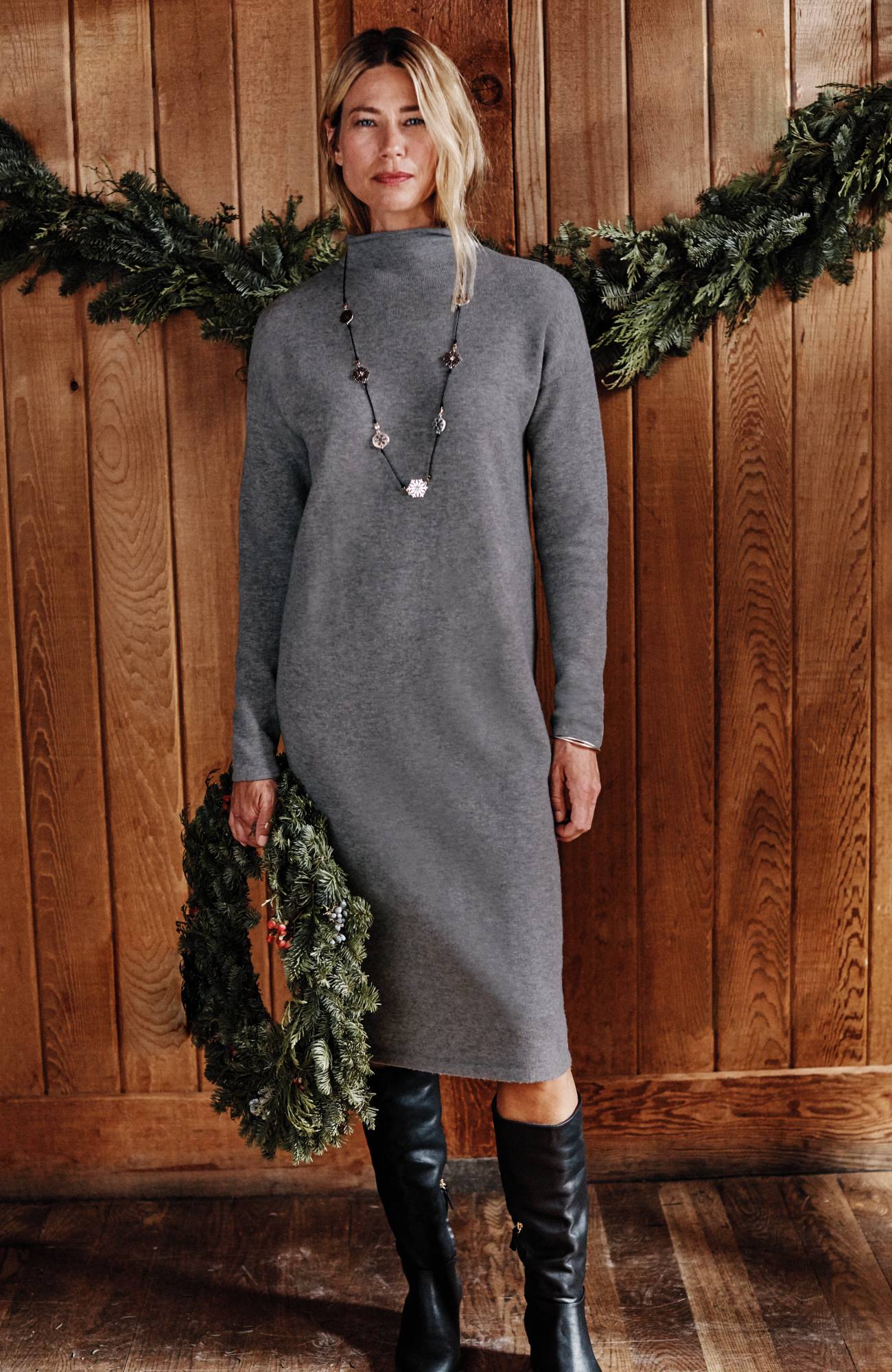 funnel neck jumper dress