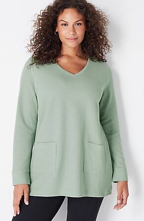 Image for Textured Patch-Pocket Knit Tunic