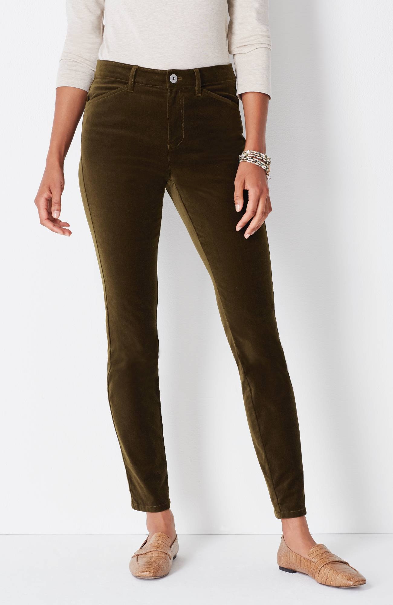 Luxe Velveteen-Stretch High-Rise Jeans