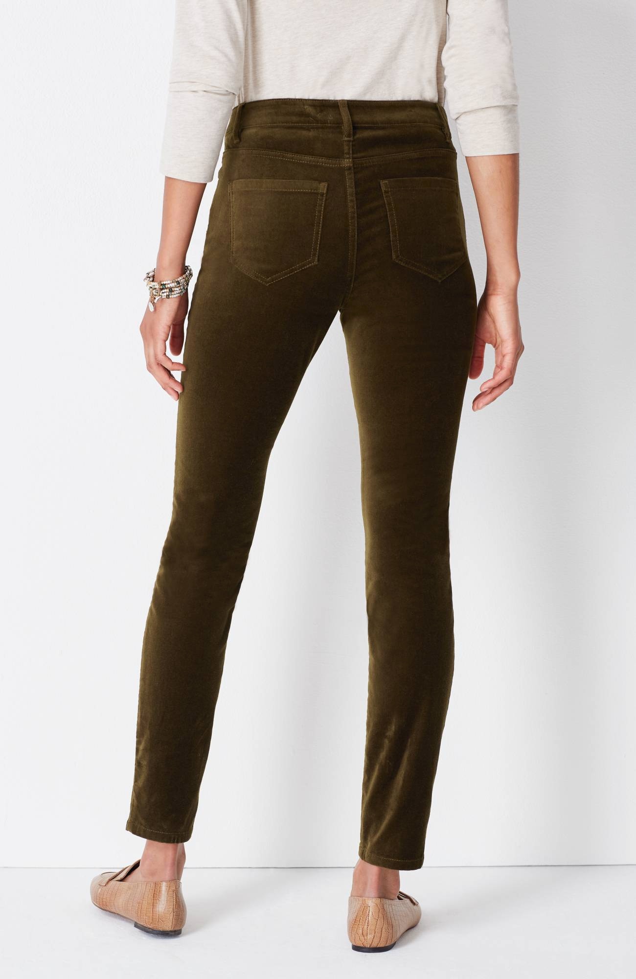 Luxe Velveteen-Stretch High-Rise Jeans