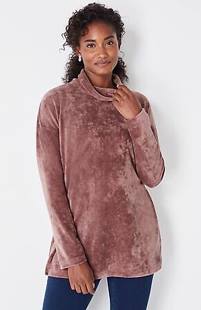 Image for Pure Jill Crushed-Velour Cowl-Neck Tunic