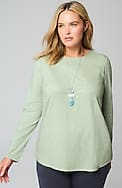 pure jill long-sleeve shirttail tee
