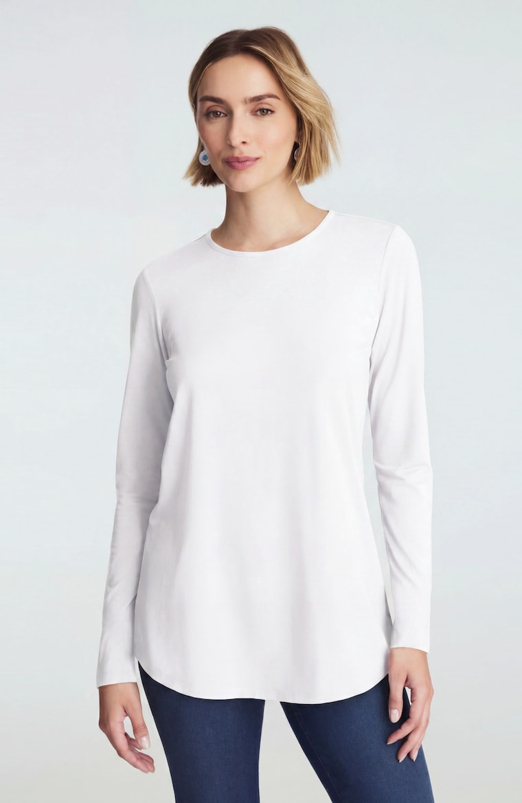 Primary view of the pure jill long-sleeve shirttail tee