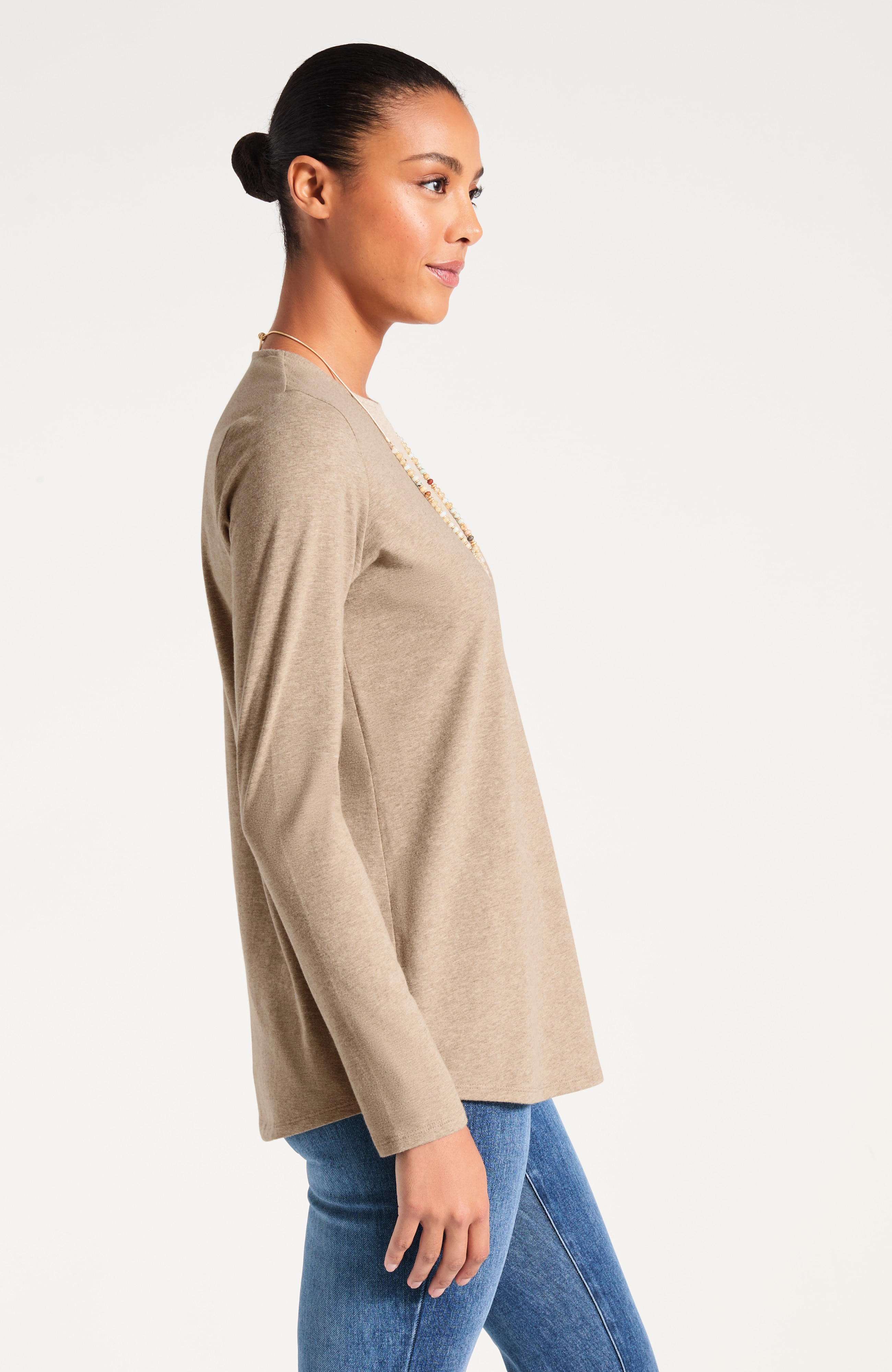 PURE JILL LONG-SLEEVE SHIRTTAIL TEE | JJill