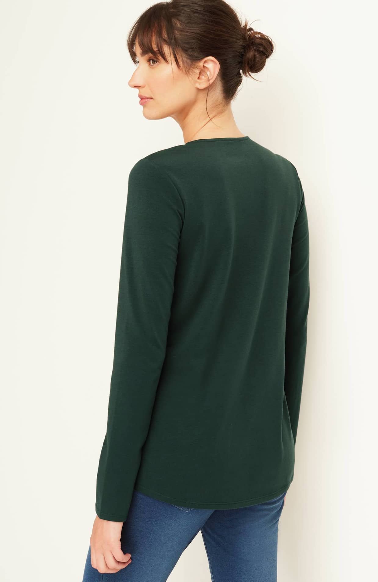Pure Jill J Jill Womens Top 3X Olive Green Hem Knot Shirt Boatneck Long  Sleeve