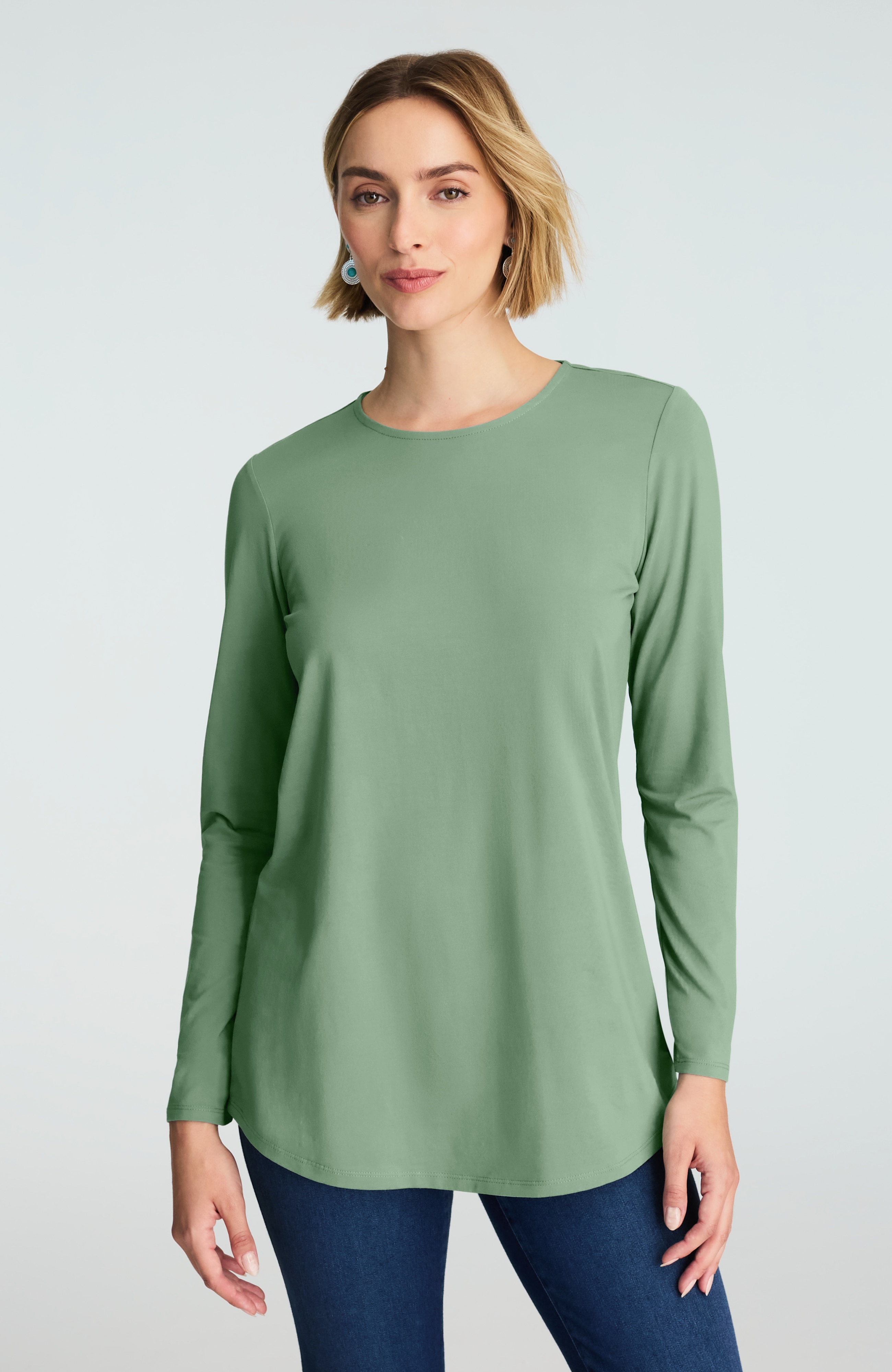 Pure Jill Long-Sleeve Shirttail Tee | JJill
