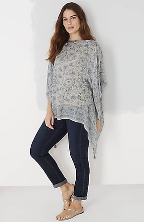 Image for Soft Floral-Print Poncho