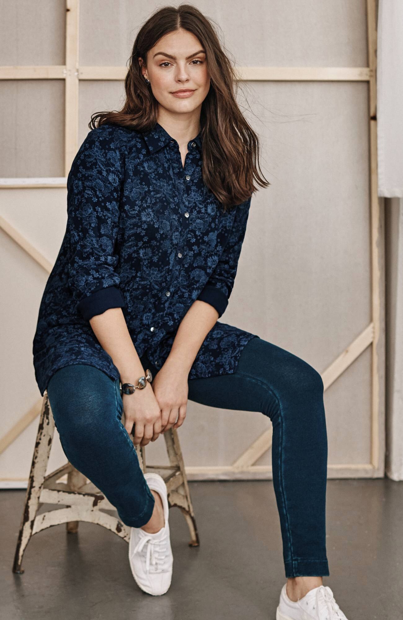 Pure Jill Double-Cloth Floral Tunic | JJill