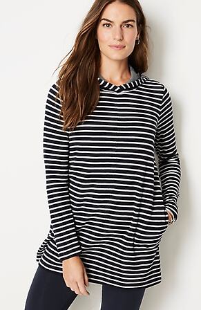 Image for Striped Knit Hooded Tunic
