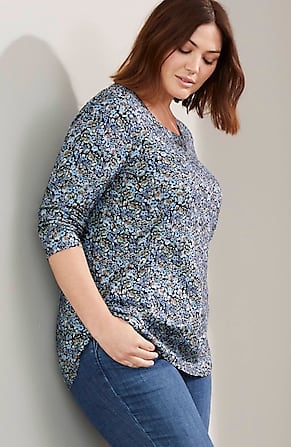Image for Pima 3/4-Sleeve Scoop-Neck Tee