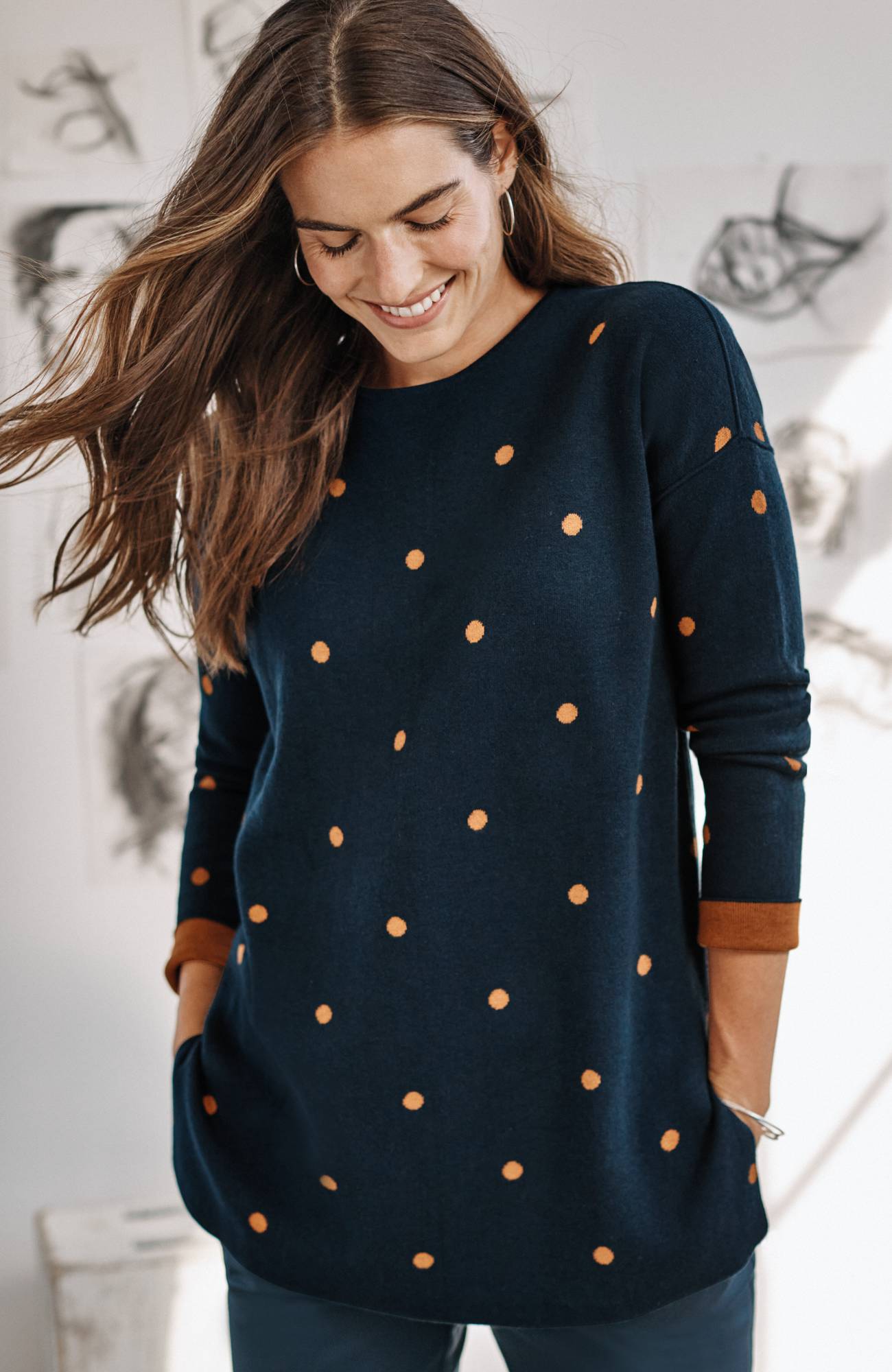 sweater polka dot