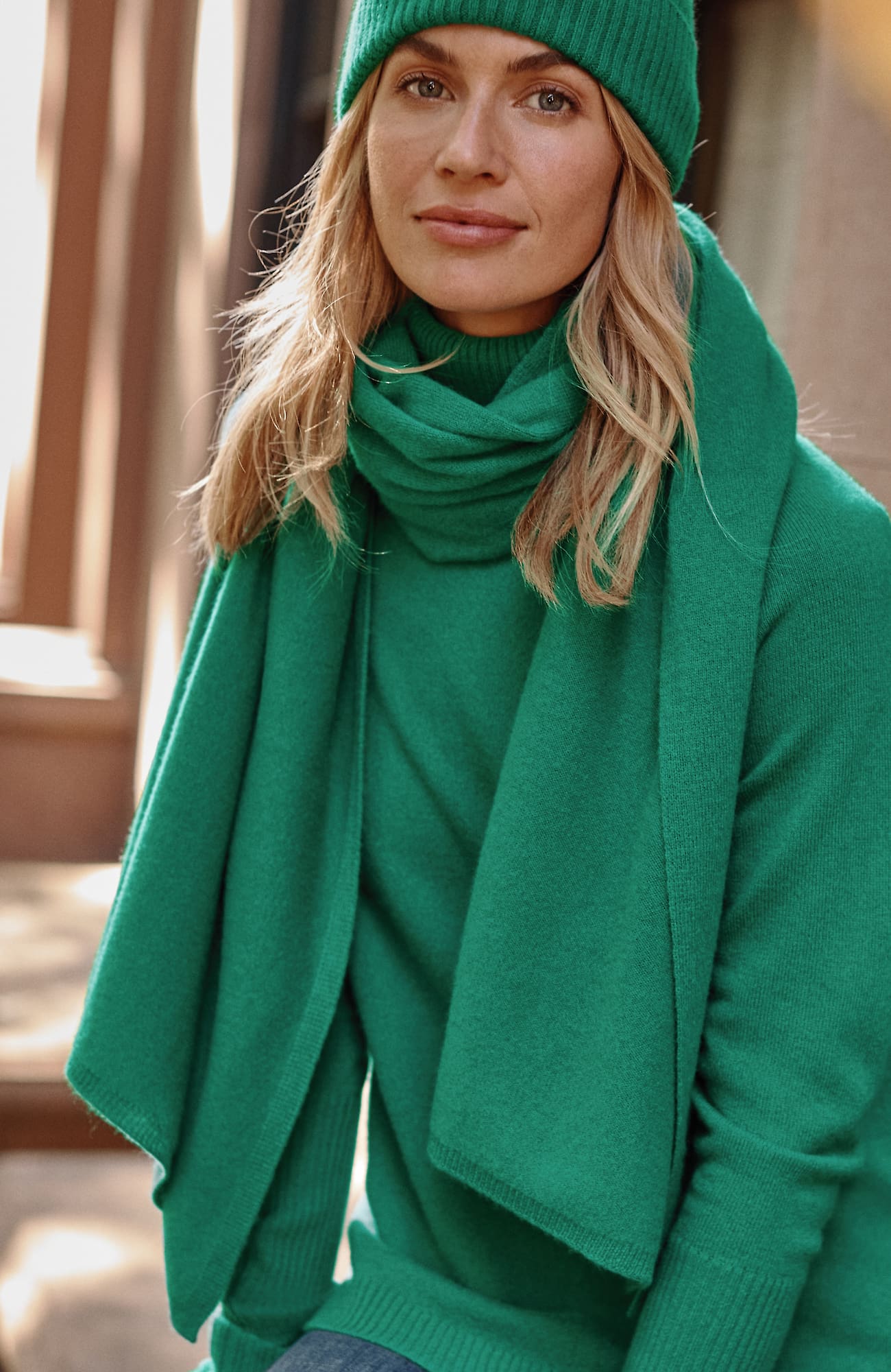 Jjill J.jill Cashmere Luxe Wrap In Light Malachite