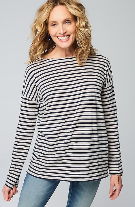 relaxed boat-neck tee