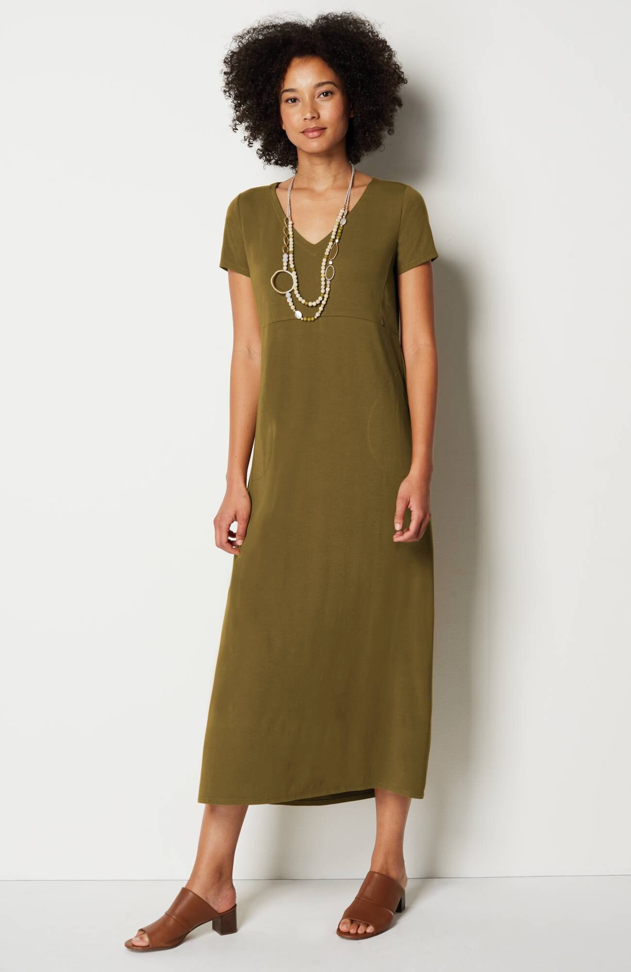 Seamed Elliptical Knit Maxi Dress | JJill
