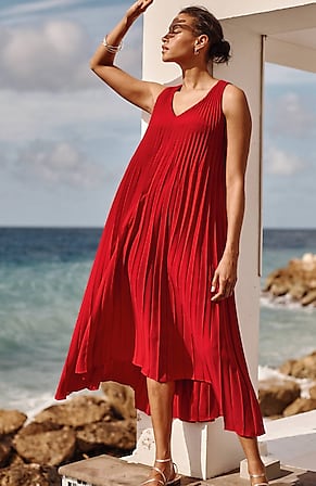 Image for Wearever Woven Sunburst - Pleated Elliptical Dress