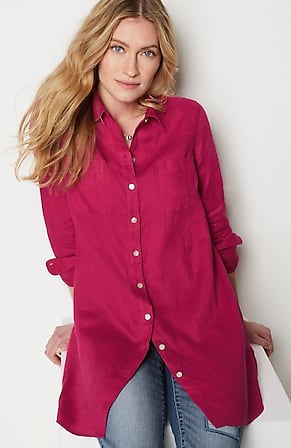 All Sizes New J Jill Celadon Long Sleeve Linen Buttoned Shirt 