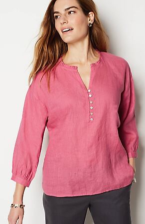 Image for Linen Relaxed Popover Top