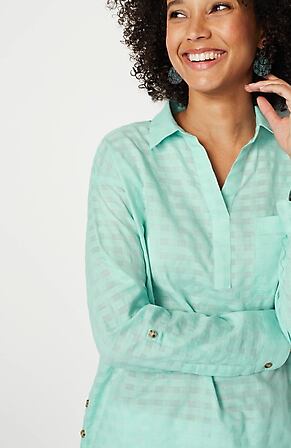 Image for Textured Side-Button Shirttail Tunic