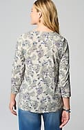 pure jill printed v-neck tee