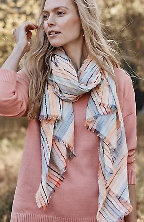 Image for Textured Multistriped Scarf