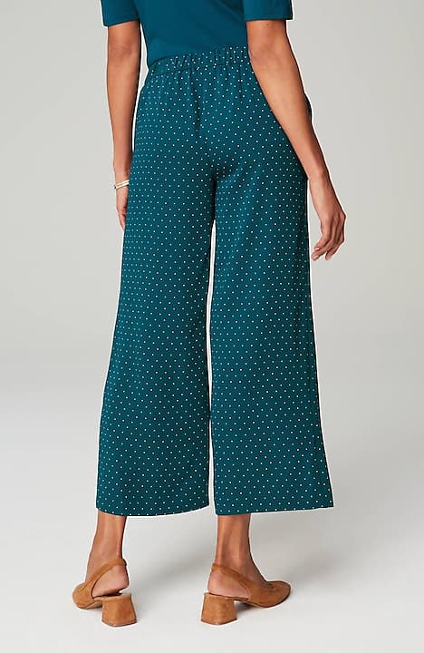 wearever easy-care woven wide-leg crops