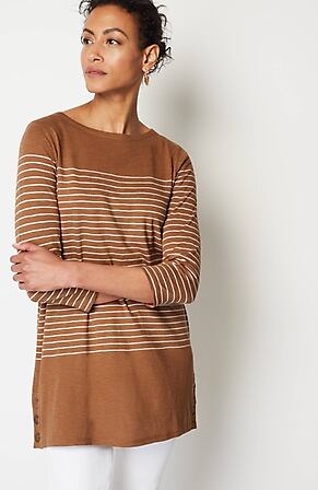 Image for Soft Side-Buttoned Easy Tunic