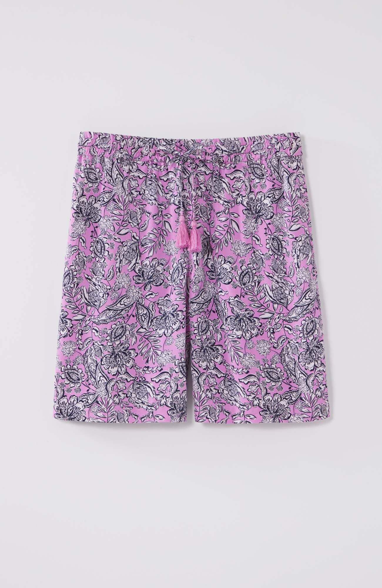 Tasseled-Drawstring Pull-On Shorts