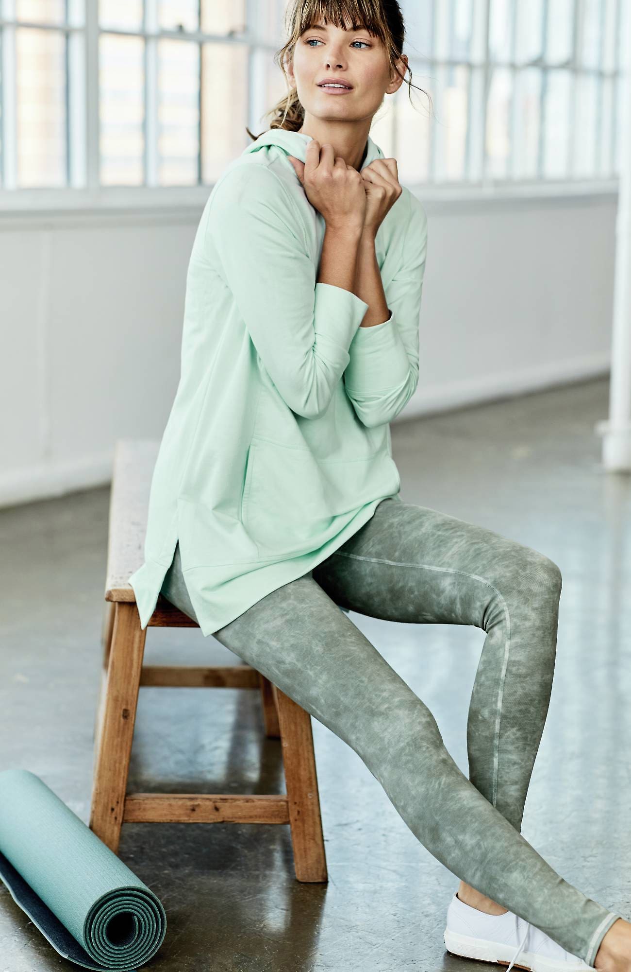 Jjill J.jill Fit Breathe Cotton Leggings In Ivy Green Multi