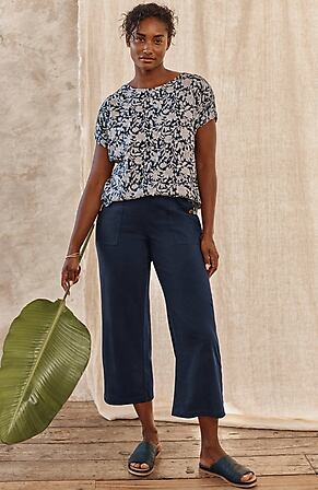 Image for Pure Jill Cotton & Linen Buttoned-Pocket Crops