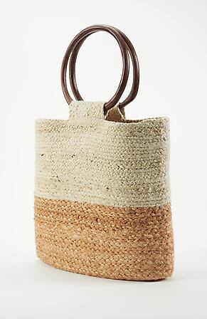 Image for Jute Color-Block Tote