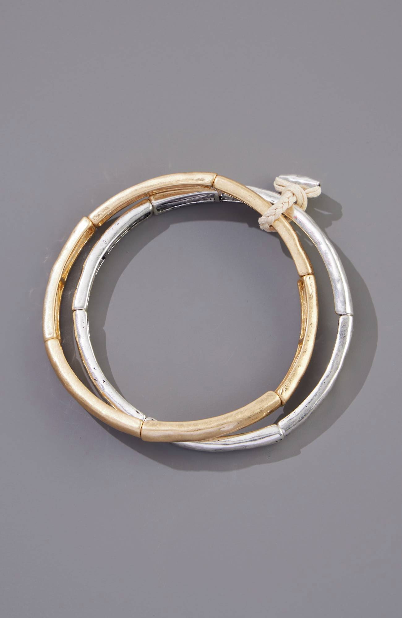 Jjill J.jill Modern Elements Stretch Bangles In Silvertone,goldtone