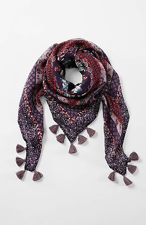 Image for Cotton & Silk Tasseled Scarf