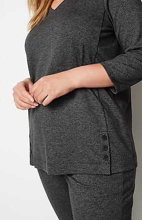 Image for Wearever Double-Face Jersey Buttoned-Hem Top