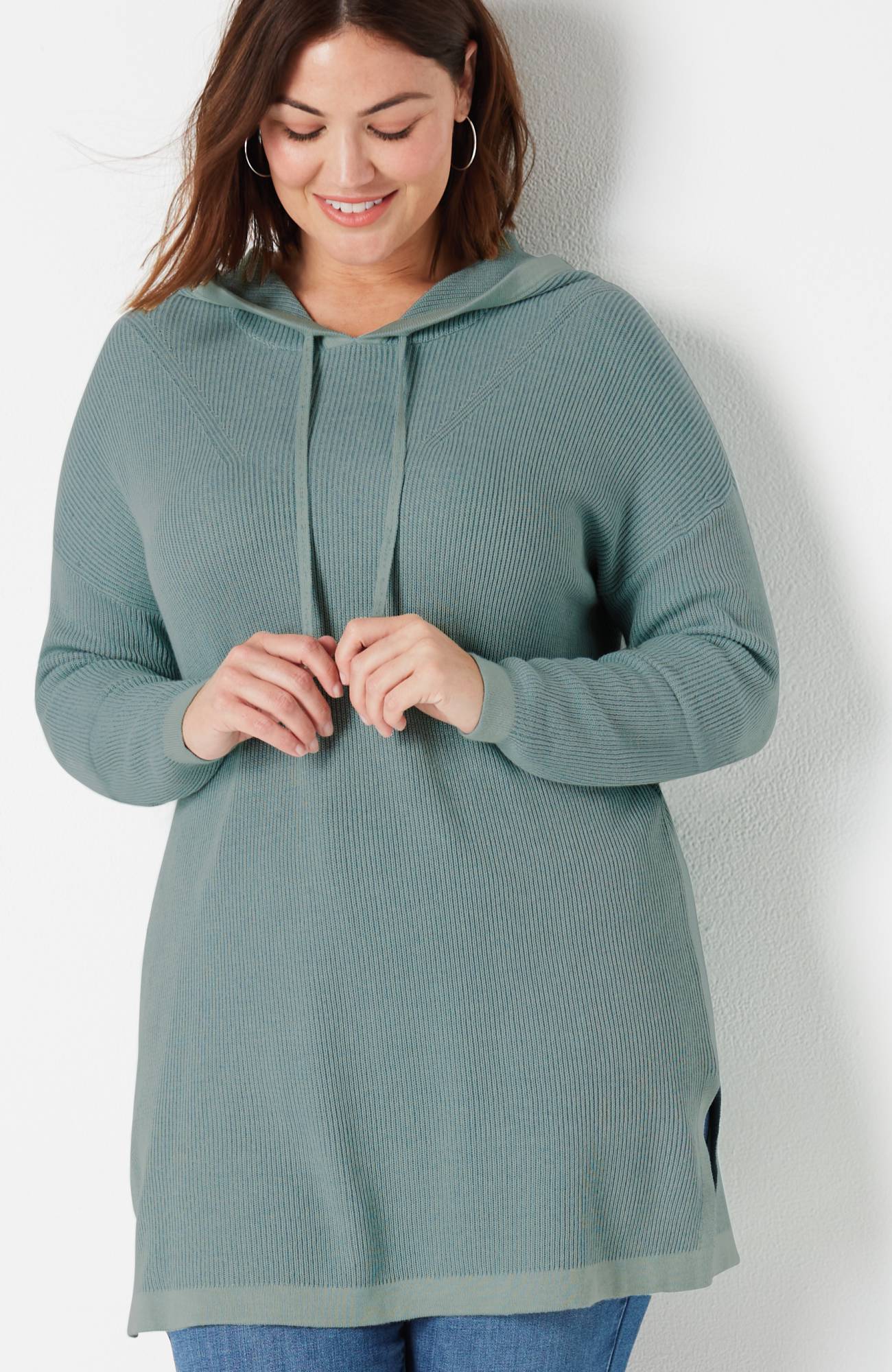 PLAITED SWEATER HOODIE | JJill