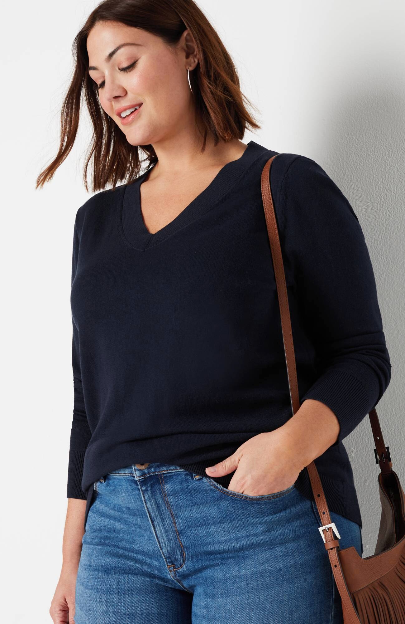 Everyday V-Neck Pullover | JJill