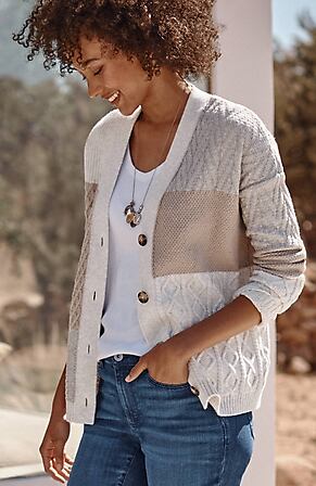 Image for Cable-Stitched Patchwork Cardi