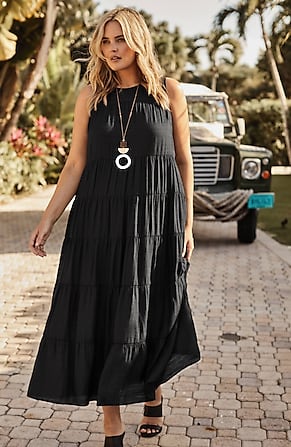 Image for Tiered A-Line Maxi Dress