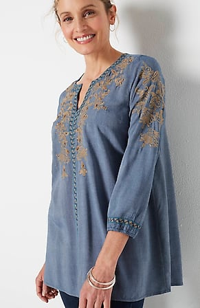 Image for Embroidered Chambray Tunic