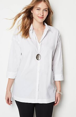 Image for Cotton-Stretch Oversized Tunic