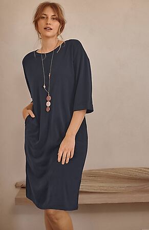 Image for Pure Jill Sand-Washed Piqué Relaxed Dress