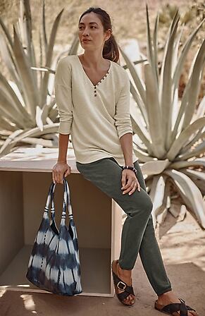 Image for Pure Jill Sand-Washed Slub-Knit Joggers