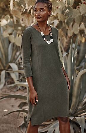 Image for Pure Jill Sand-Washed Slub-Knit Dress