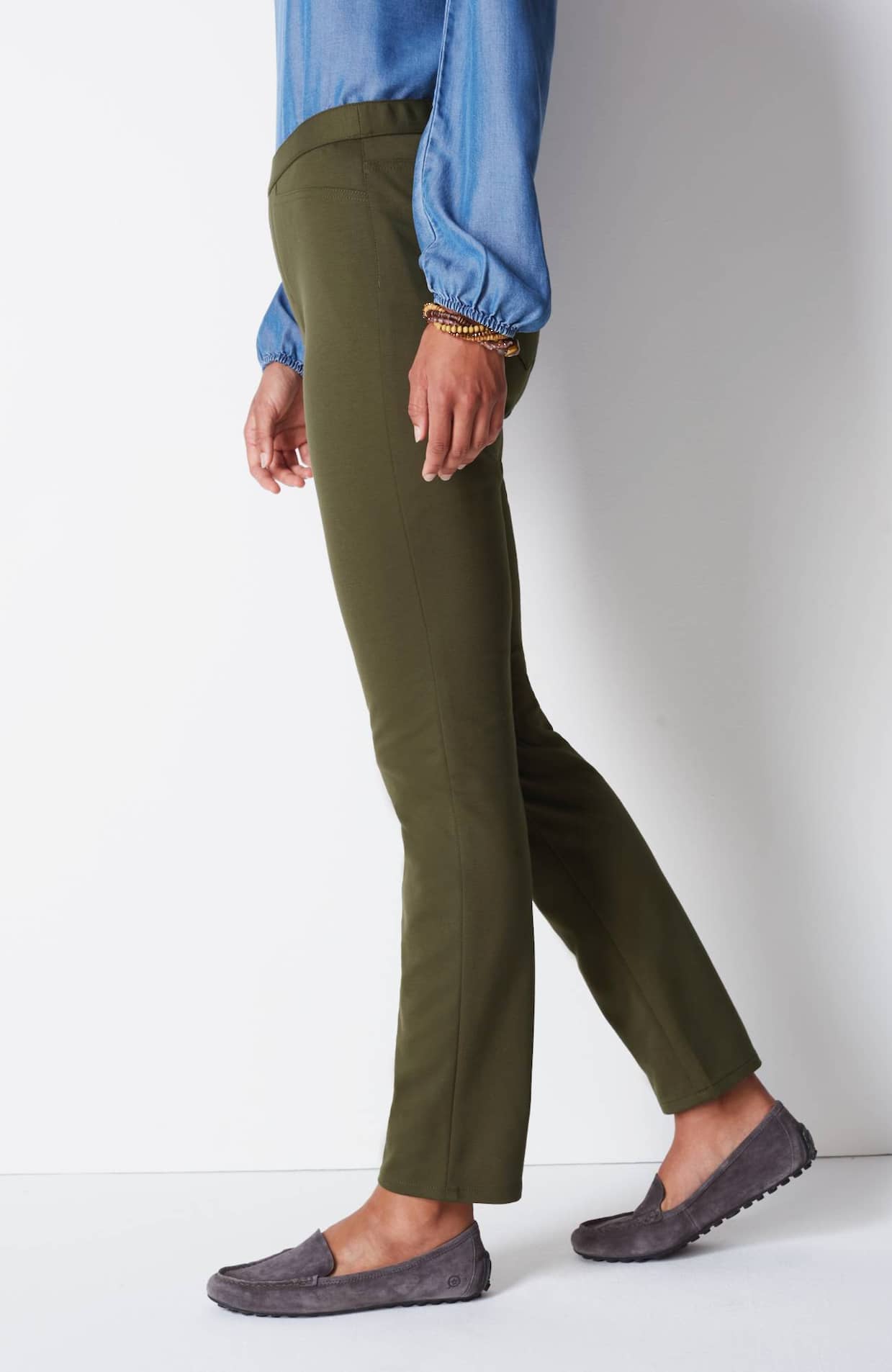 J Jill Pants Ponte Slim Leg Charcoal Gray Heather Ponte Knit Pants Size  Medium M