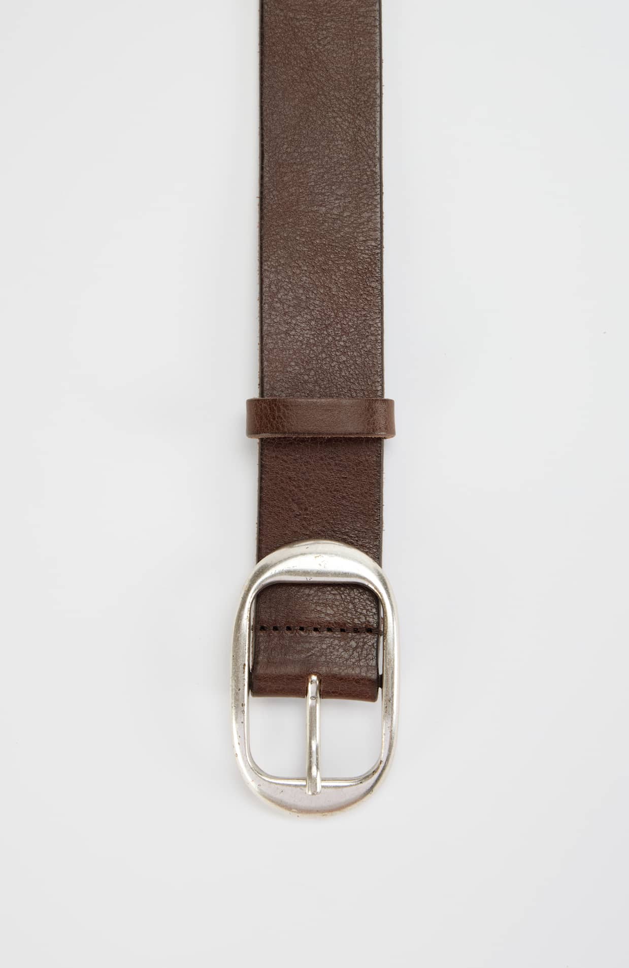 J. Jill Brown Genuine Leather Wooden Ring Unique Business Casual Belt Small Leather Circle-Ring Belt | JJill main image 4
