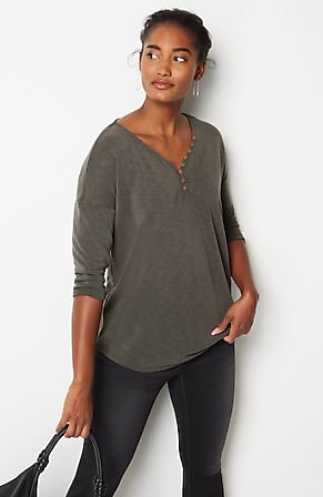 Image for Pure Jill Sand-Washed Slub-Knit Top